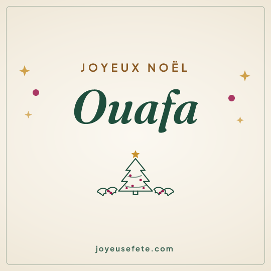 Image carrée « Joyeux Noël Ouafa » pour WhatsApp