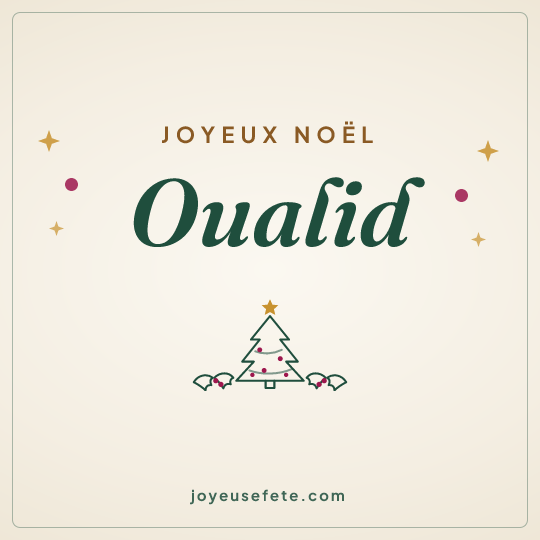 Image carrée « Joyeux Noël Oualid » pour WhatsApp