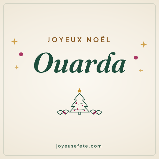 Image carrée « Joyeux Noël Ouarda » pour WhatsApp