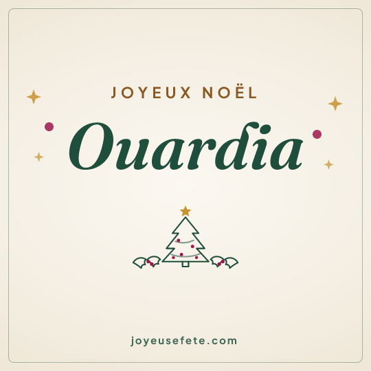 Image carrée « Joyeux Noël Ouardia » pour WhatsApp