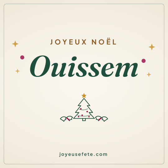 Image carrée « Joyeux Noël Ouissem » pour WhatsApp