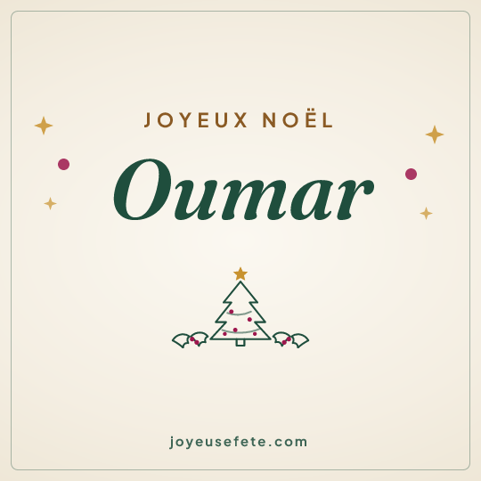Image carrée « Joyeux Noël Oumar » pour WhatsApp