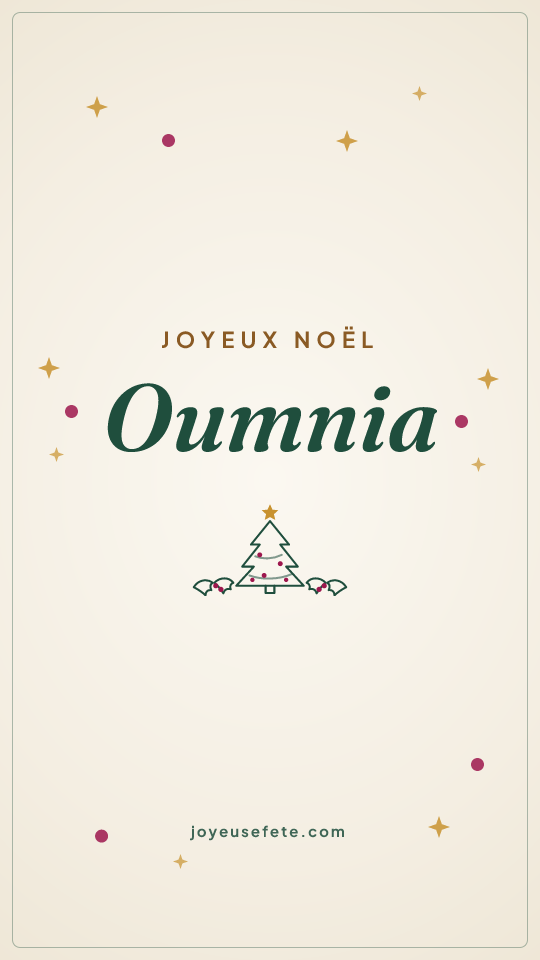 Image « Joyeux Noël Oumnia » au format story