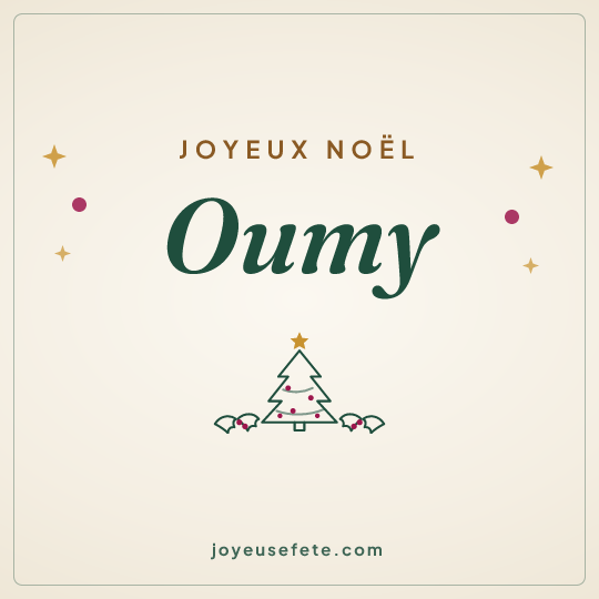 Image carrée « Joyeux Noël Oumy » pour WhatsApp