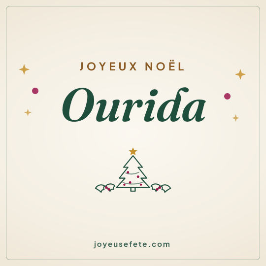 Image carrée « Joyeux Noël Ourida » pour WhatsApp
