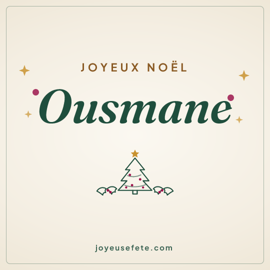 Image carrée « Joyeux Noël Ousmane » pour WhatsApp