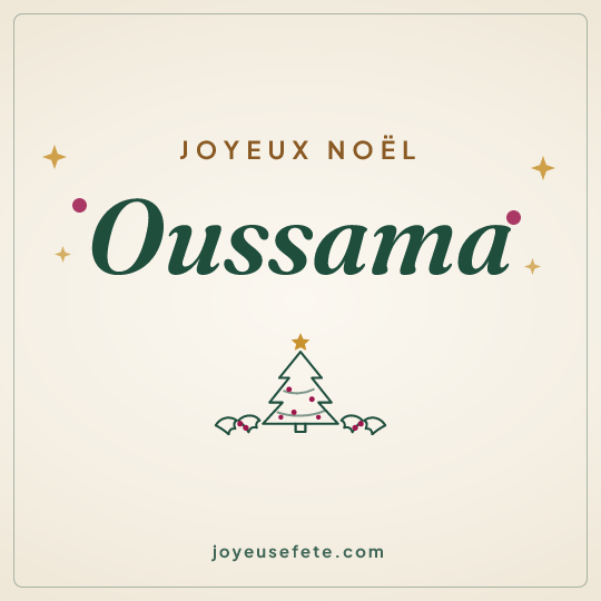 Image carrée « Joyeux Noël Oussama » pour WhatsApp