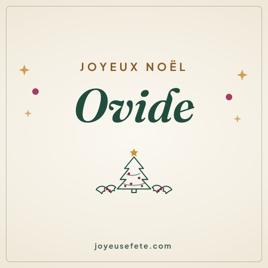 Image carrée « Joyeux Noël Ovide » pour WhatsApp