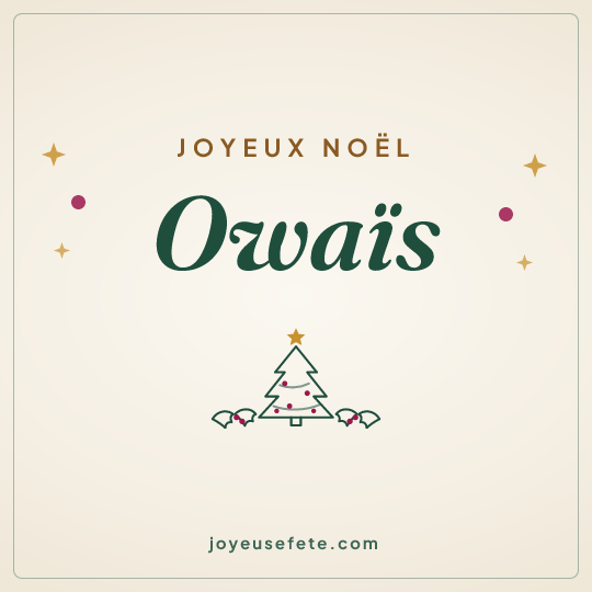 Image carrée « Joyeux Noël Owaïs » pour WhatsApp