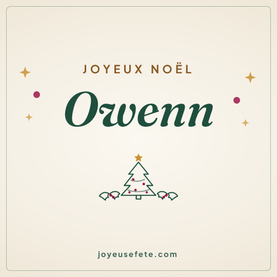 Image carrée « Joyeux Noël Owenn » pour WhatsApp