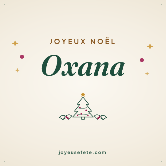 Image carrée « Joyeux Noël Oxana » pour WhatsApp