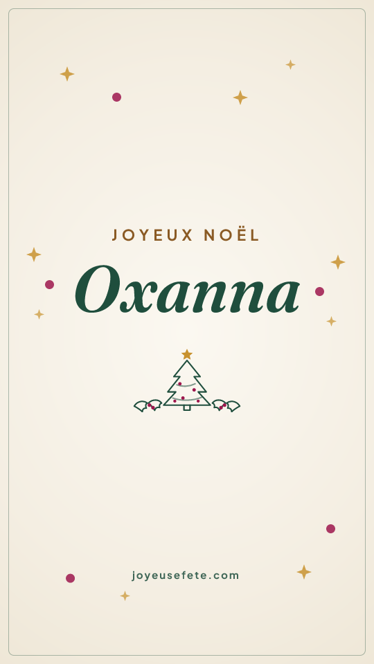 Image « Joyeux Noël Oxanna » au format story