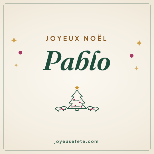 Image carrée « Joyeux Noël Pablo » pour WhatsApp