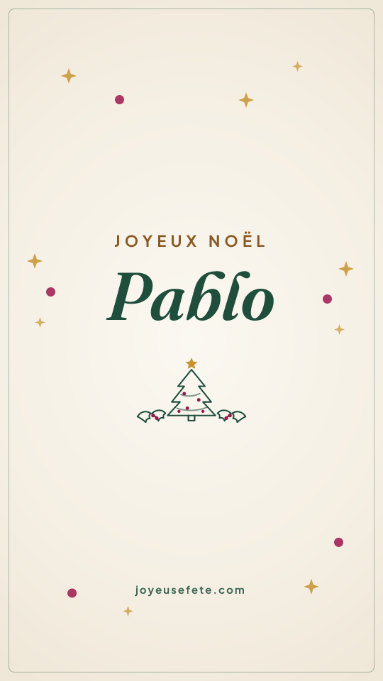 Image « Joyeux Noël Pablo » au format story