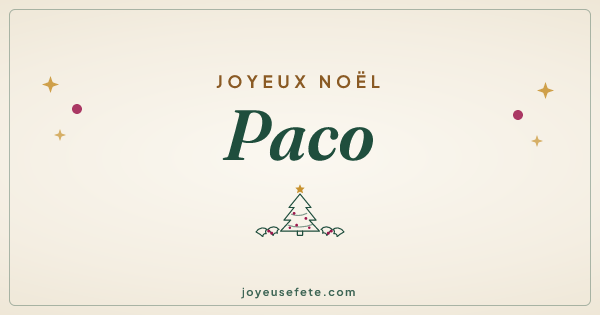 Image « Joyeux Noël Paco » au format large