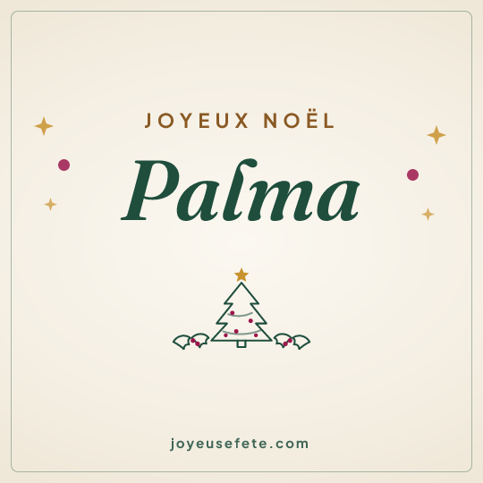 Image carrée « Joyeux Noël Palma » pour WhatsApp