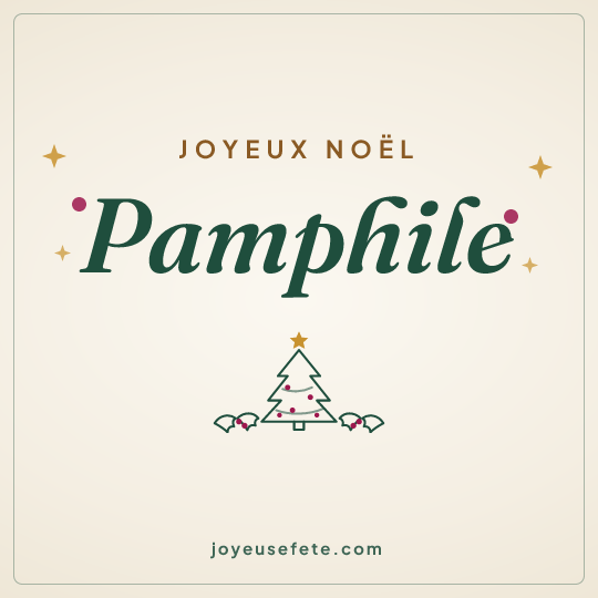 Image carrée « Joyeux Noël Pamphile » pour WhatsApp