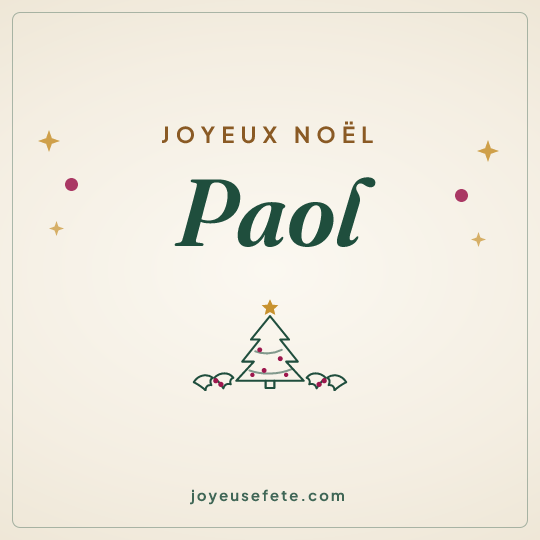 Image carrée « Joyeux Noël Paol » pour WhatsApp