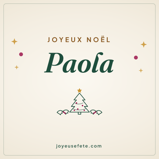 Image carrée « Joyeux Noël Paola » pour WhatsApp