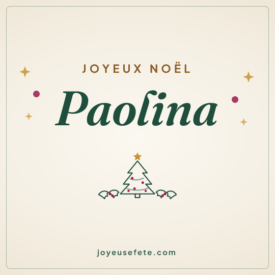Image carrée « Joyeux Noël Paolina » pour WhatsApp