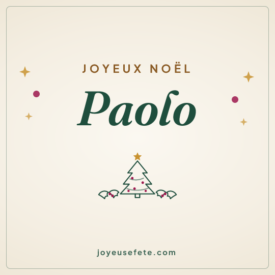 Image carrée « Joyeux Noël Paolo » pour WhatsApp
