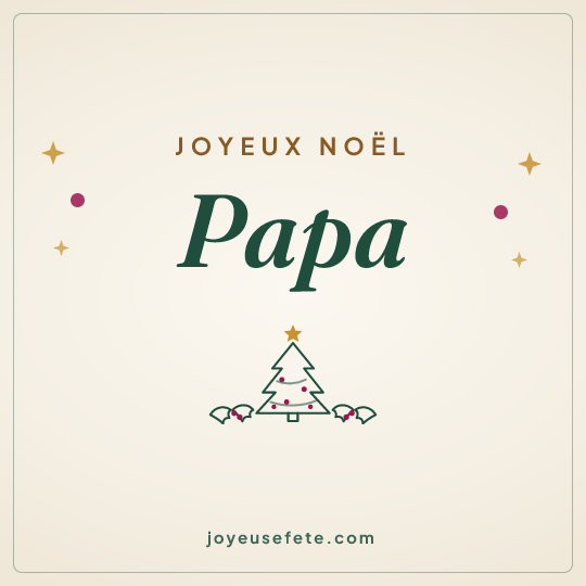 Image carrée « Joyeux Noël Papa » pour WhatsApp