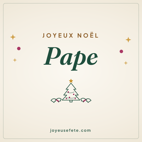 Image carrée « Joyeux Noël Pape » pour WhatsApp