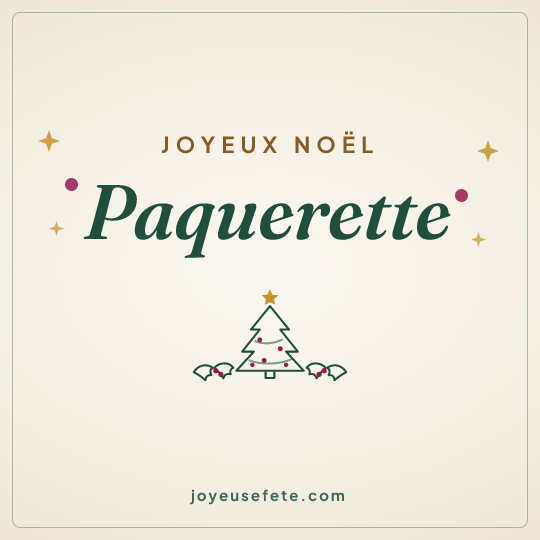 Image carrée « Joyeux Noël Paquerette » pour WhatsApp