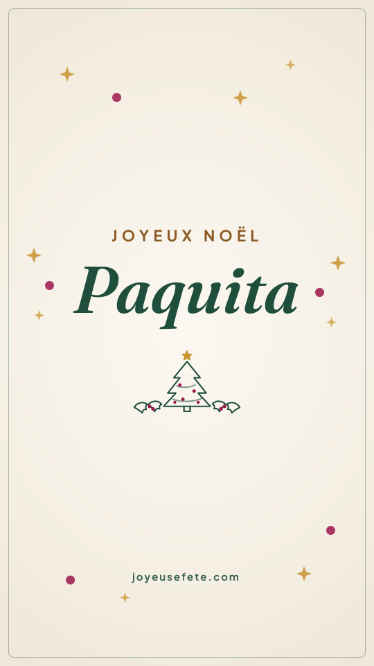 Image « Joyeux Noël Paquita » au format story