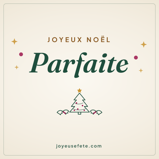 Image carrée « Joyeux Noël Parfaite » pour WhatsApp