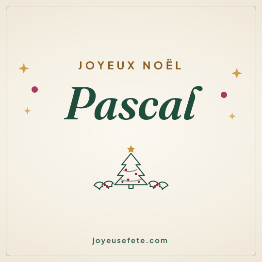 Image carrée « Joyeux Noël Pascal » pour WhatsApp