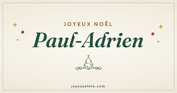 Image « Joyeux Noël Paul-Adrien » au format large