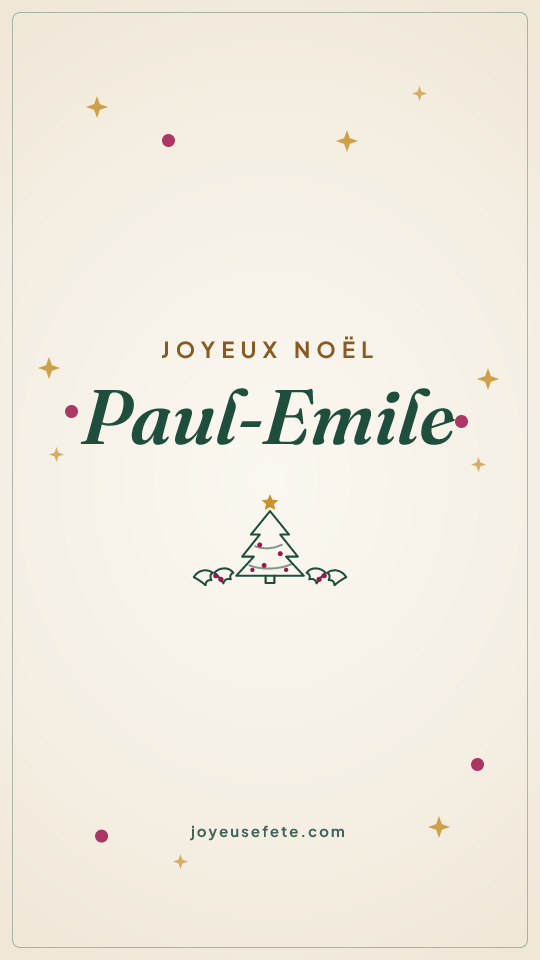 Image « Joyeux Noël Paul-Emile » au format story