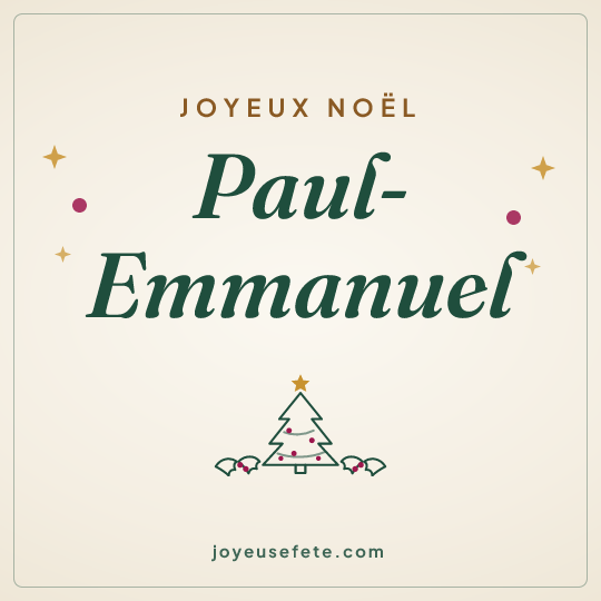 Image carrée « Joyeux Noël Paul-Emmanuel » pour WhatsApp