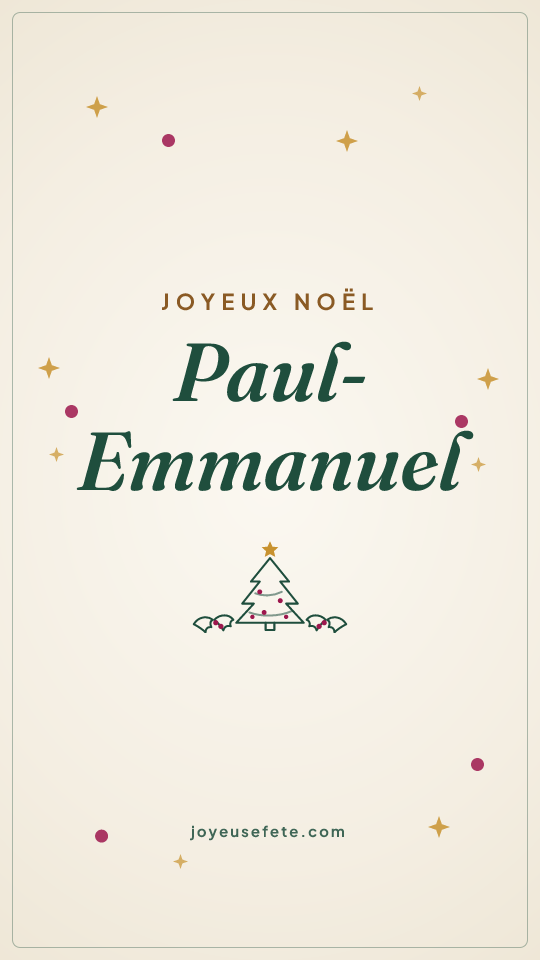 Image « Joyeux Noël Paul-Emmanuel » au format story