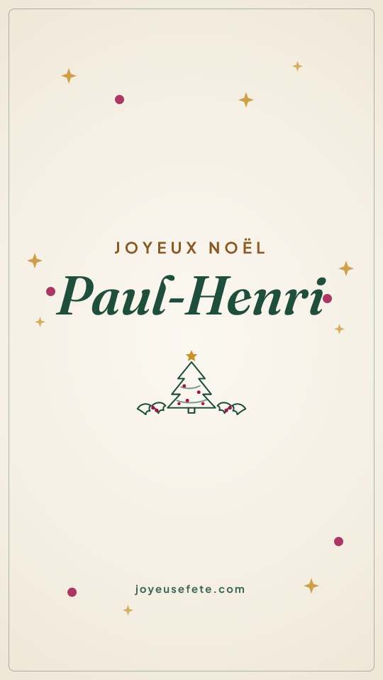 Image « Joyeux Noël Paul-Henri » au format story
