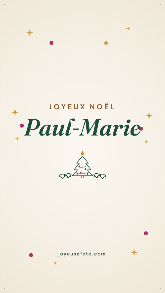 Image « Joyeux Noël Paul-Marie » au format story