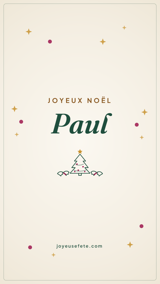 Image « Joyeux Noël Paul » au format story
