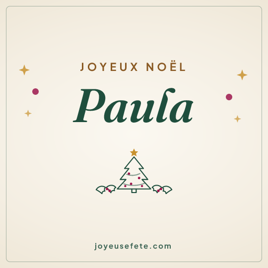 Image carrée « Joyeux Noël Paula » pour WhatsApp