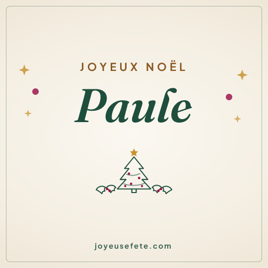 Image carrée « Joyeux Noël Paule » pour WhatsApp