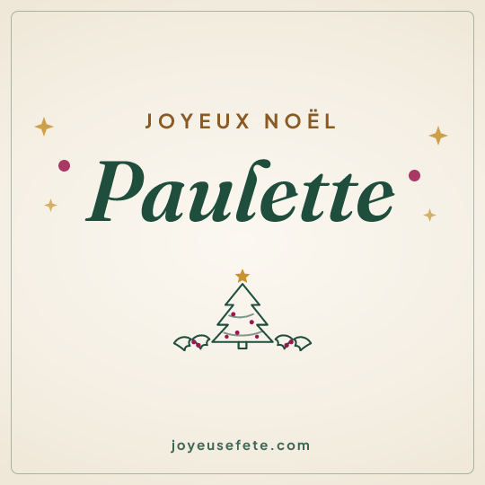Image carrée « Joyeux Noël Paulette » pour WhatsApp