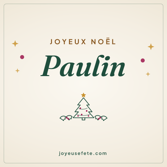 Image carrée « Joyeux Noël Paulin » pour WhatsApp