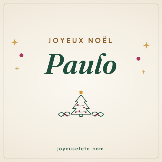 Image carrée « Joyeux Noël Paulo » pour WhatsApp