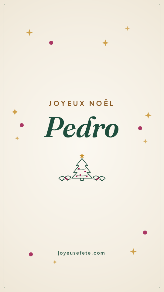 Image « Joyeux Noël Pedro » au format story