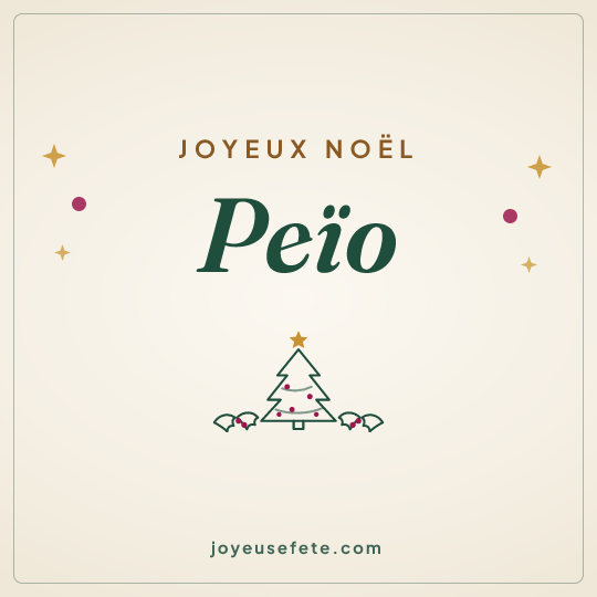 Image carrée « Joyeux Noël Peïo » pour WhatsApp