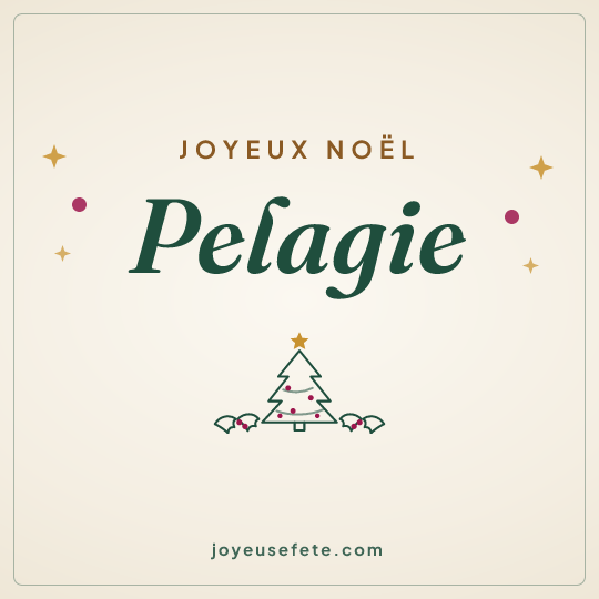 Image carrée « Joyeux Noël Pelagie » pour WhatsApp