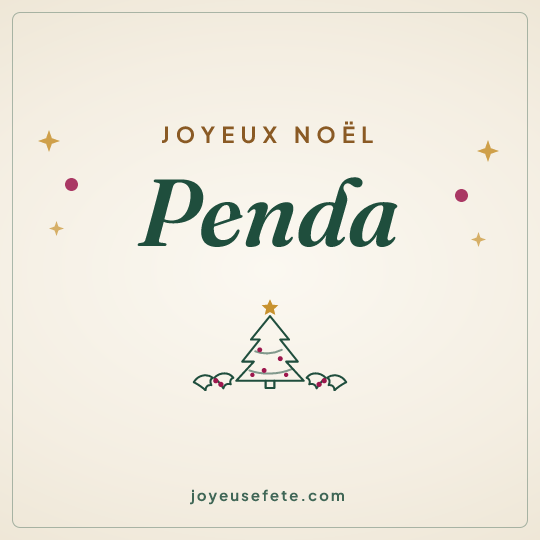 Image carrée « Joyeux Noël Penda » pour WhatsApp