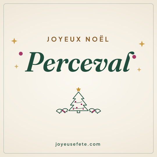 Image carrée « Joyeux Noël Perceval » pour WhatsApp