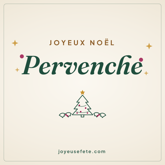 Image carrée « Joyeux Noël Pervenche » pour WhatsApp