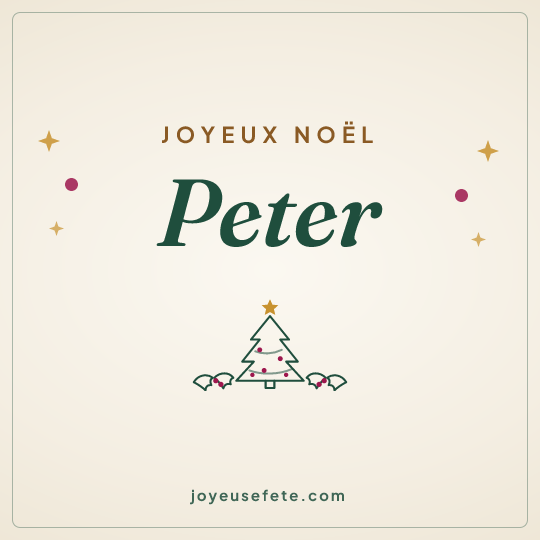 Image carrée « Joyeux Noël Peter » pour WhatsApp